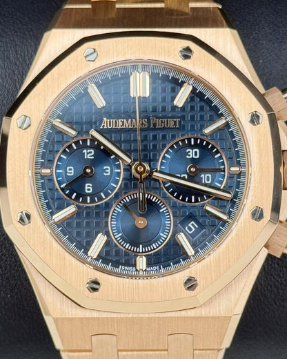 Audemars Piguet Royal Oak 38mm RoseGold Blue Dial Chronograph 2023