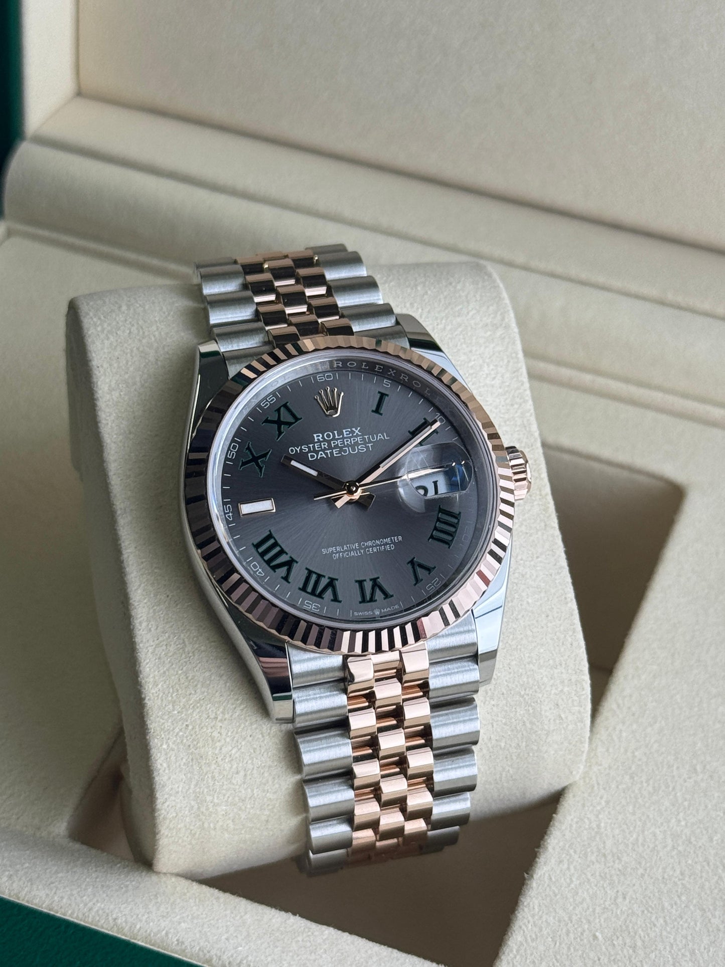 Rolex Datejust 36mm Steel&RoseGold Wimbledon Dial Jubilee 2024