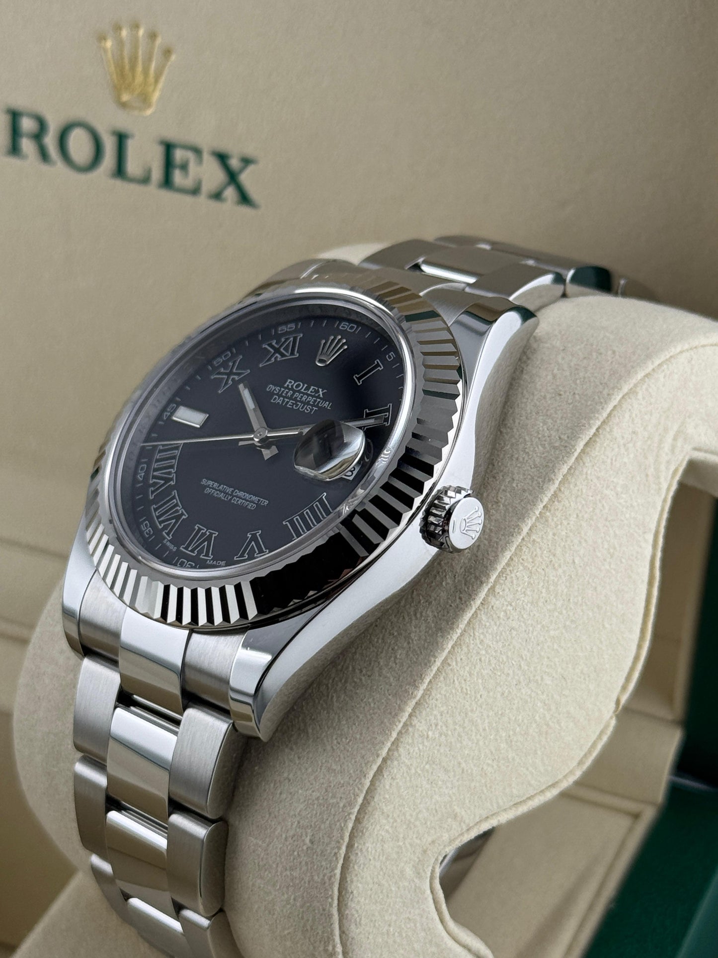Rolex Datejust 41mm Roman Grey Index Dial 2014 Discontinued Model