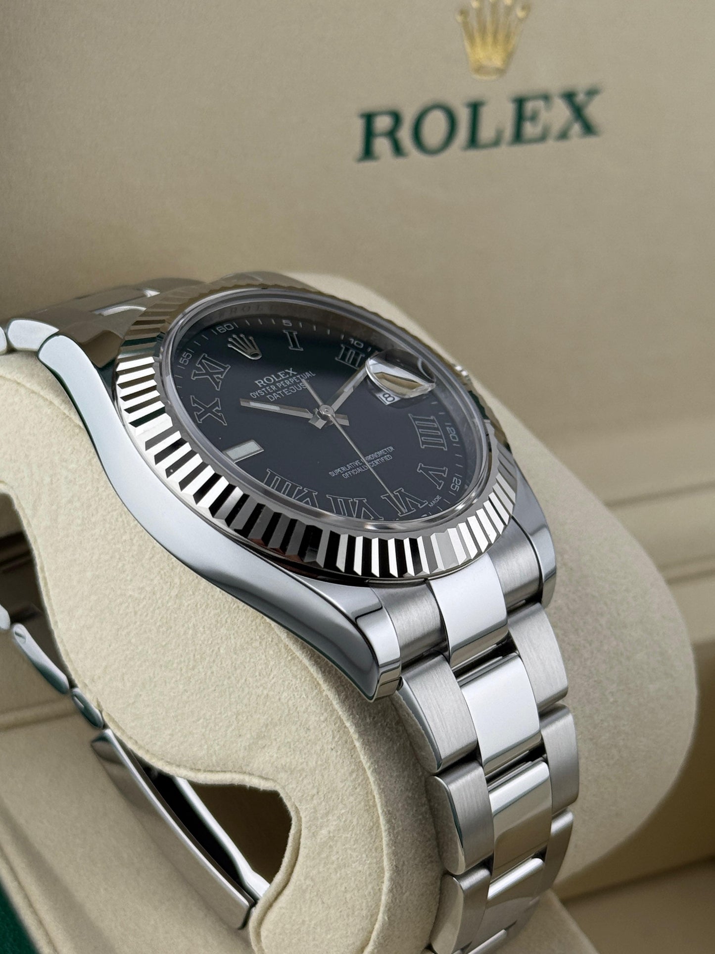 Rolex Datejust 41mm Roman Grey Index Dial 2014 Discontinued Model