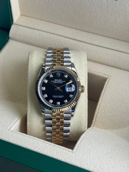 Rolex Datejust 36mm Steel&YellowGold Black Dial jubilee 2021 - HOURLY 