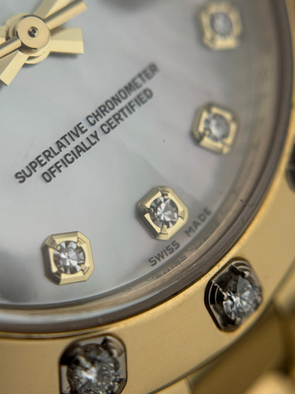 Rolex Datejust Pearlmaster 34mm YellowGold Mother of Pearl Dial & Diamond Bezel 2009