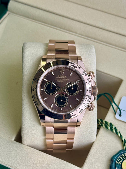 Rolex Cosmograph Daytona RoseGold Chocolate Dial Unworn 2025