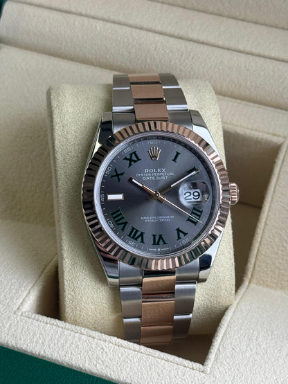 Rolex Datejust 41mm Steel&RoseGold Wimbledon Dial Oyster 2024
