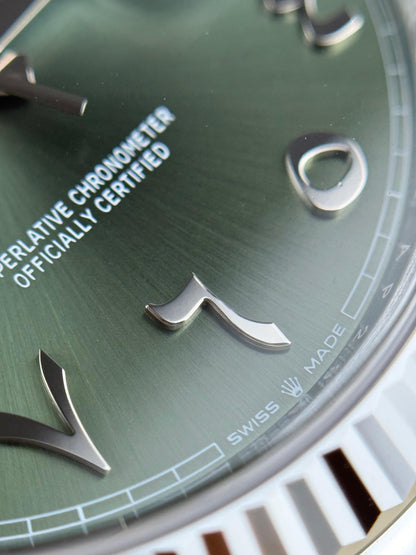 Rolex Day-Date 40mm President Platinum Green Arabic Dial 2025