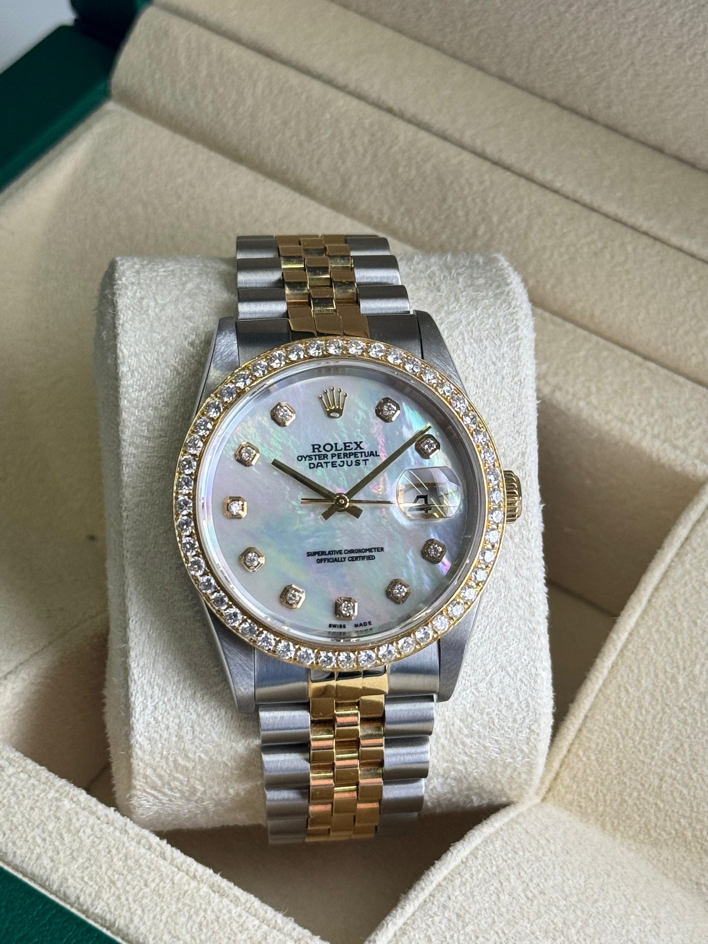 Rolex Datejust 36mm Steel&YellowGold Aftermarket Dial and Diamond
