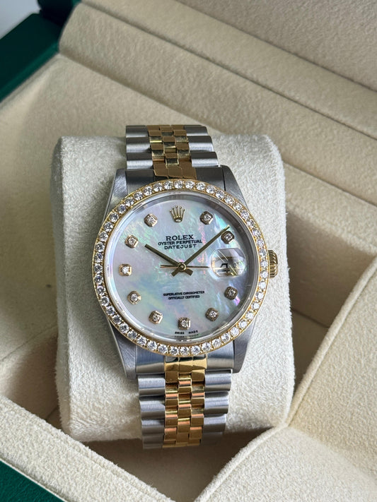 Rolex Datejust 36mm Steel&YellowGold Aftermarket Dial and Diamond