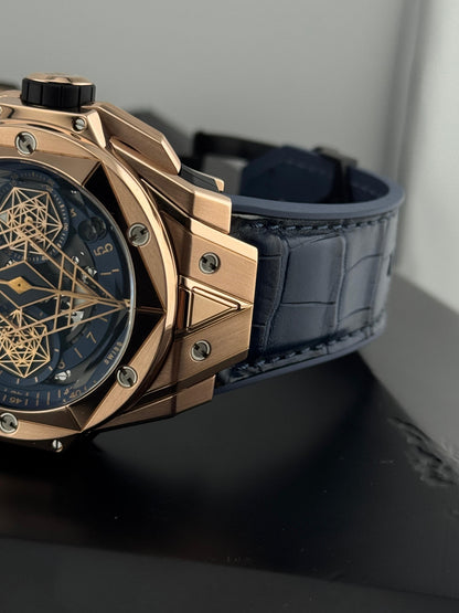 Hublot big bang Sang bleu II 45mm RoseGold Chronograph Blue Dial 2020 - HOURLY 