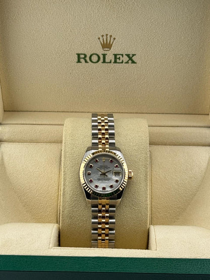 Rolex Datejust 26mm Steel & YellowGold Mother Of Pearl Ruby Dial 2004