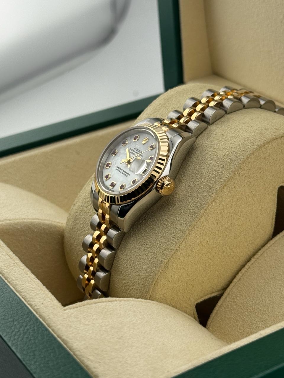 Rolex Datejust 26mm Steel & YellowGold Mother Of Pearl Ruby Dial 2004