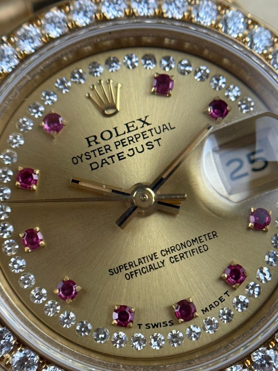 Rolex Datejust 26mm YellowGold Ruby Diamond Dial 1991