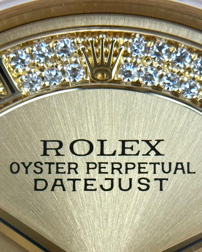 Rolex Datejust 31mm YellowGold Champagne Pave Dial 1997 - HOURLY 