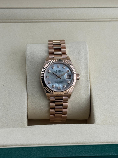 Rolex Datejust 28mm RoseGold Mother-of-Pearl Dial 2024 - HOURLY 
