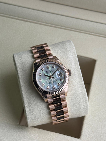 Rolex Datejust 28mm RoseGold Mother-of-Pearl Dial 2024 - HOURLY 