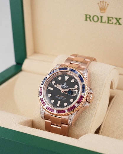 Rolex GMT-Master II 40mm RoseGold Aftermarket SARU Bezel 2022