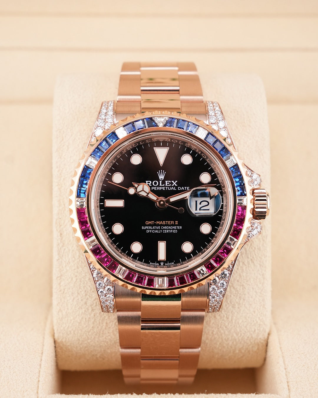 Rolex GMT-Master II 40mm RoseGold Aftermarket SARU Bezel 2022