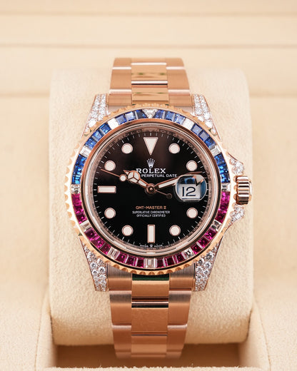 Rolex GMT-Master II 40mm RoseGold Aftermarket SARU Bezel 2022