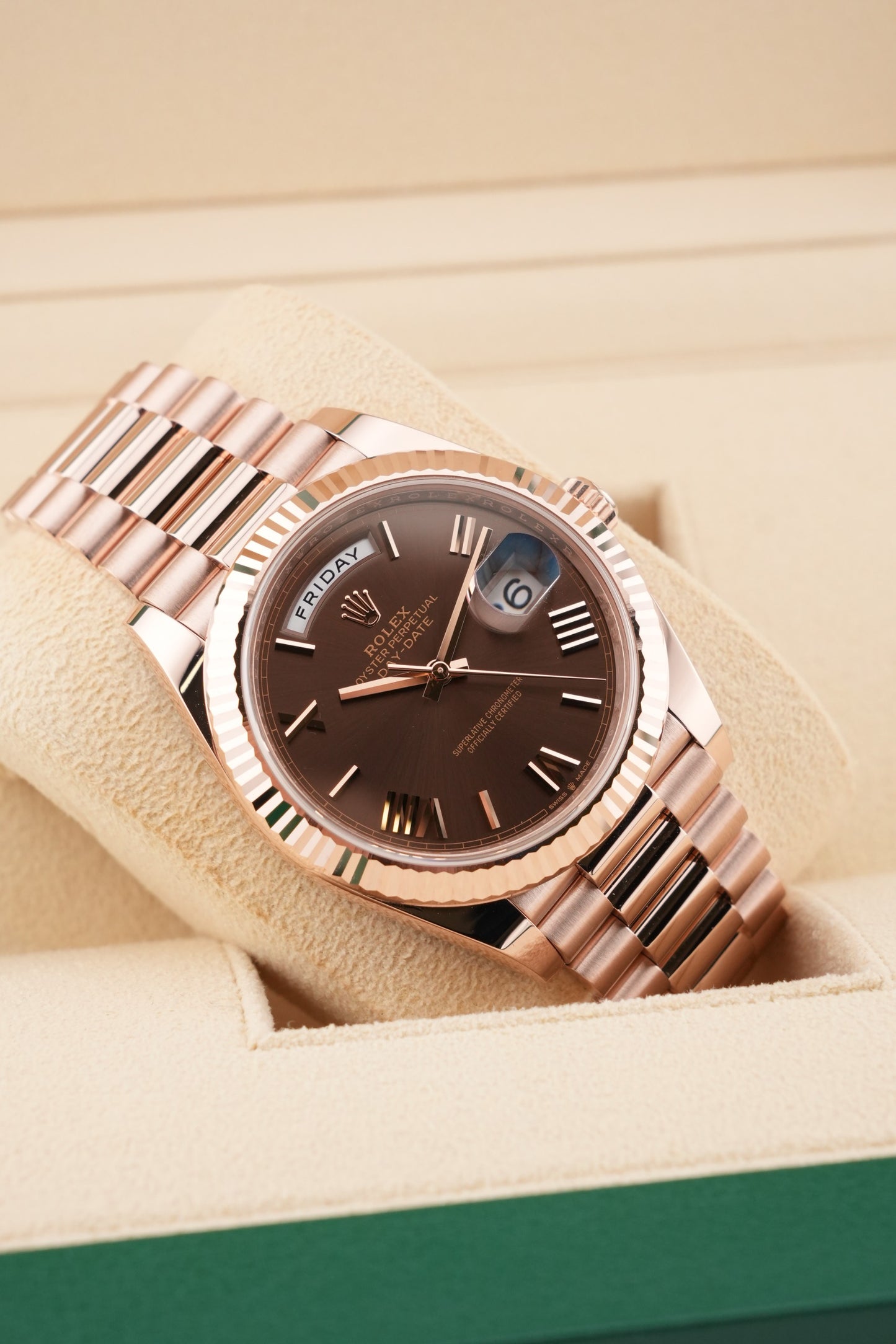 Rolex Day-Date 40mm RoseGold Chocolate Dial 2024