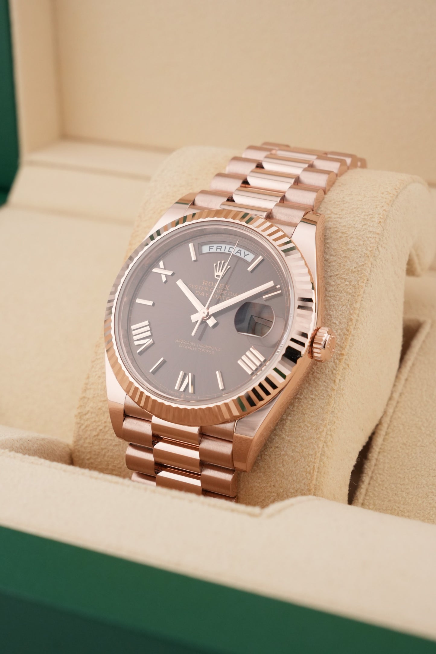 Rolex Day-Date 40mm RoseGold Chocolate Dial 2024