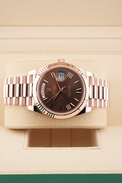Rolex Day-Date 40mm RoseGold Chocolate Dial 2024