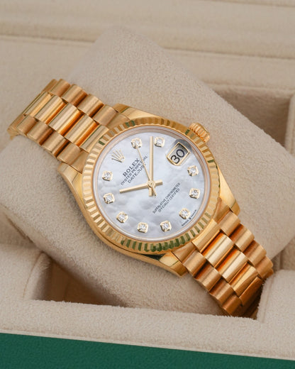 Rolex Datejust 31mm YellowGold Mother Of Pearl President bracelet