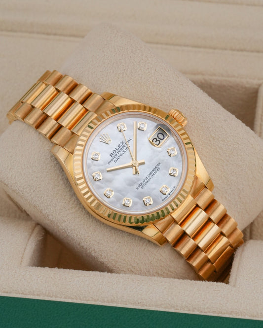 Rolex Datejust 31mm YellowGold Mother Of Pearl President bracelet