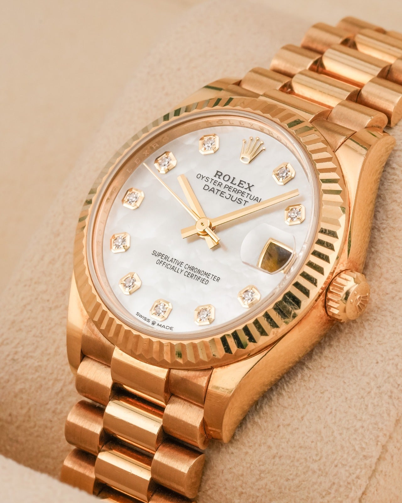 Rolex Datejust 31mm YellowGold Mother Of Pearl President bracelet