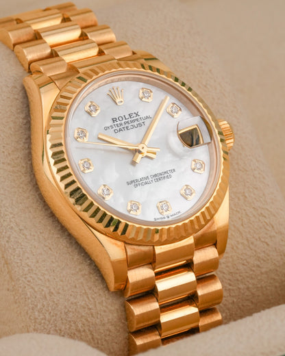 Rolex Datejust 31mm YellowGold Mother Of Pearl President bracelet