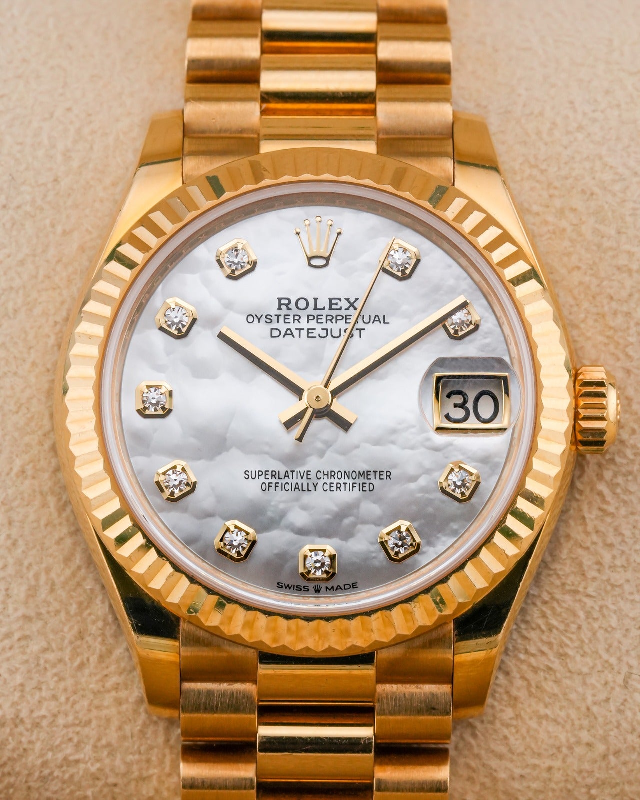 Rolex Datejust 31mm YellowGold Mother Of Pearl President bracelet