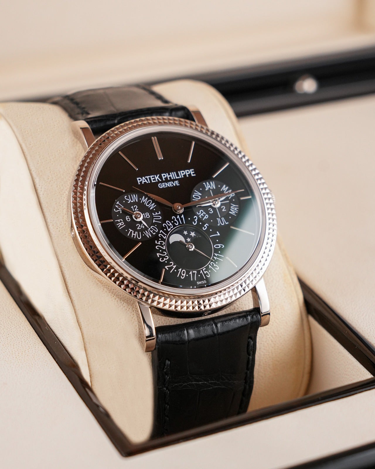 Patek Philippe Grand Complications 38mm Moonphase WhiteGold Black Dial 2016