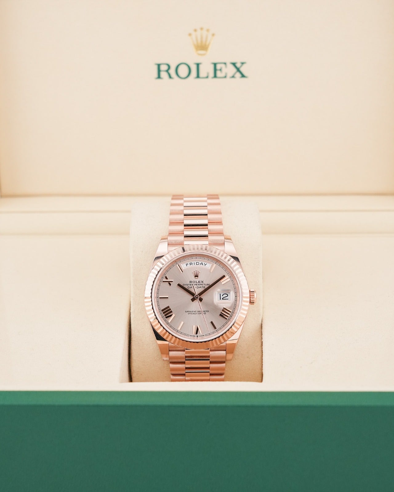 Rolex Day-Date 40mm RoseGold Sundust Dial 2024
