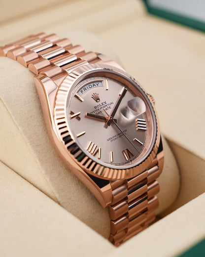 Rolex Day-Date 40mm RoseGold Sundust Dial 2024