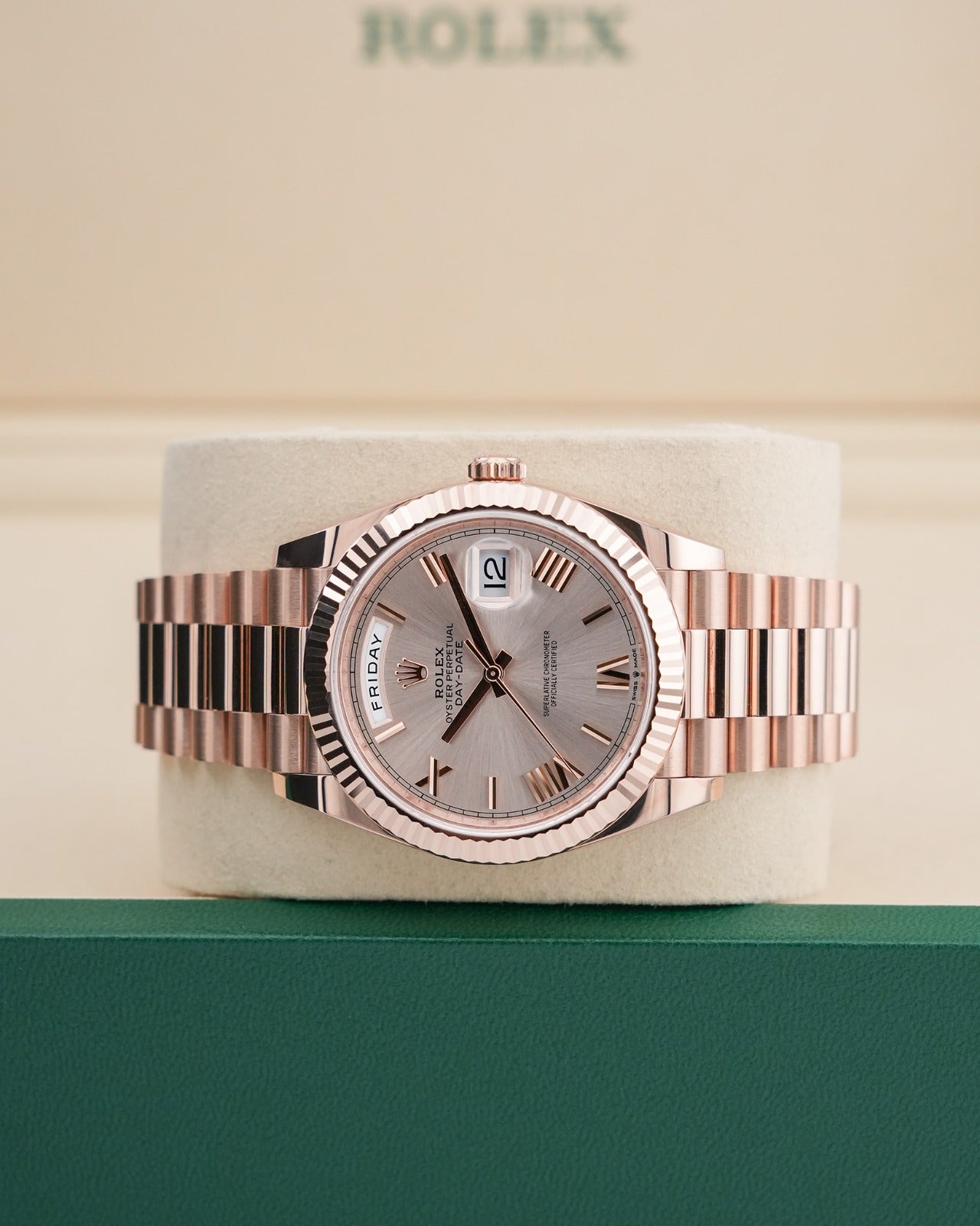 Rolex Day-Date 40mm RoseGold Sundust Dial 2024