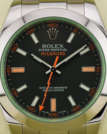 Rolex Milgauss 40mm Stainless Steel, Black Dial Green Crystal 2008