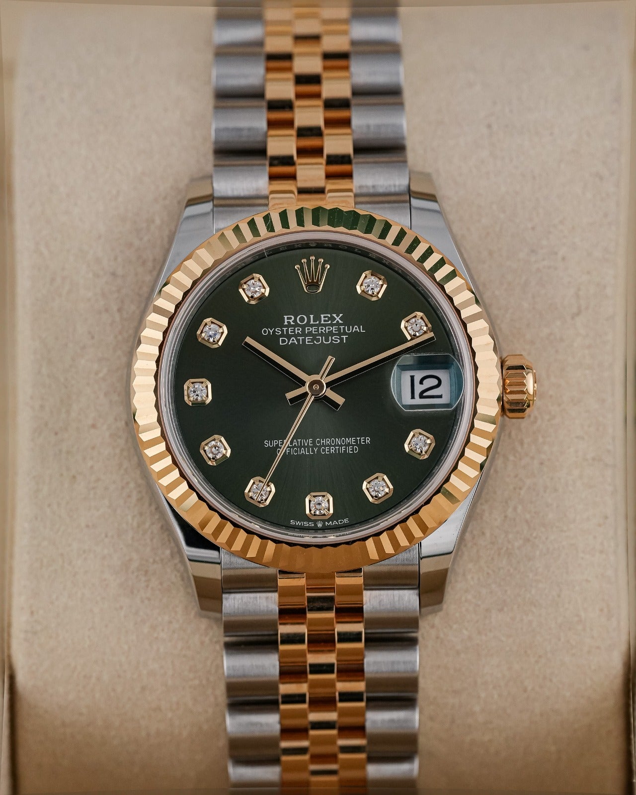 Rolex Datejust 31mm Steel & YellowGold Green Diamond Dial Jubilee 2026