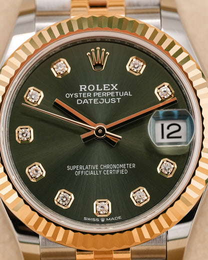 Rolex Datejust 31mm Steel & YellowGold Green Diamond Dial Jubilee 2026