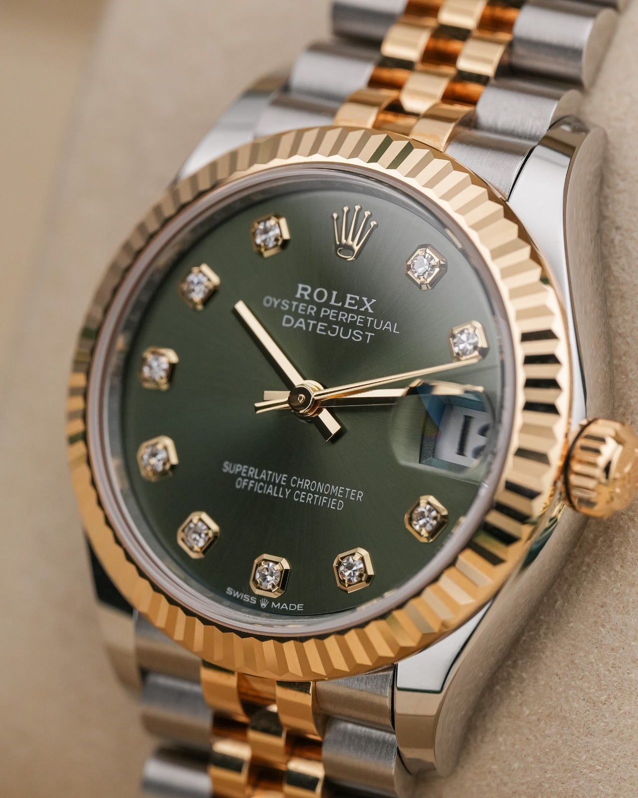 Rolex Datejust 31mm Steel & YellowGold Green Diamond Dial Jubilee 2026