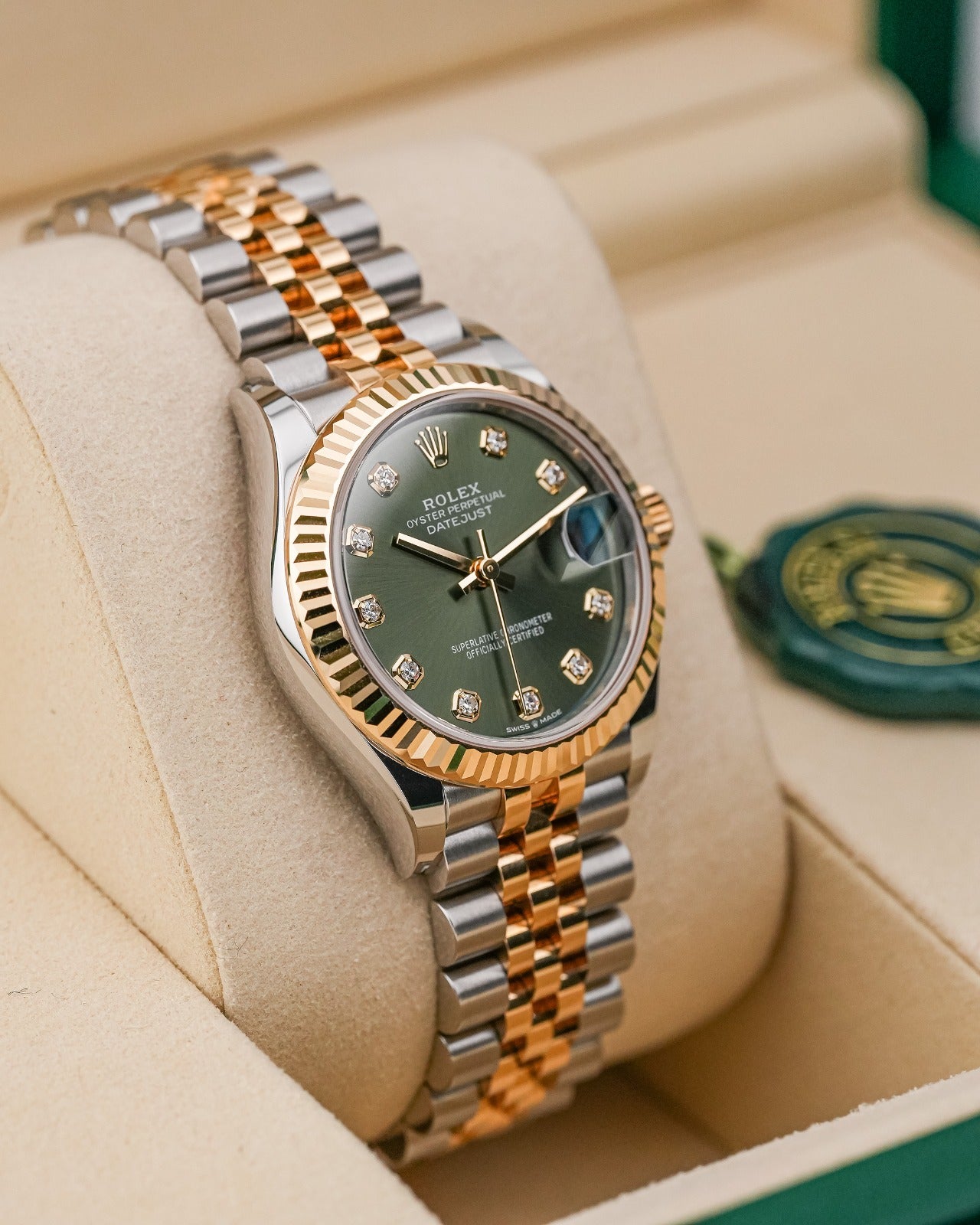 Rolex Datejust 31mm Steel & YellowGold Green Diamond Dial Jubilee 2026