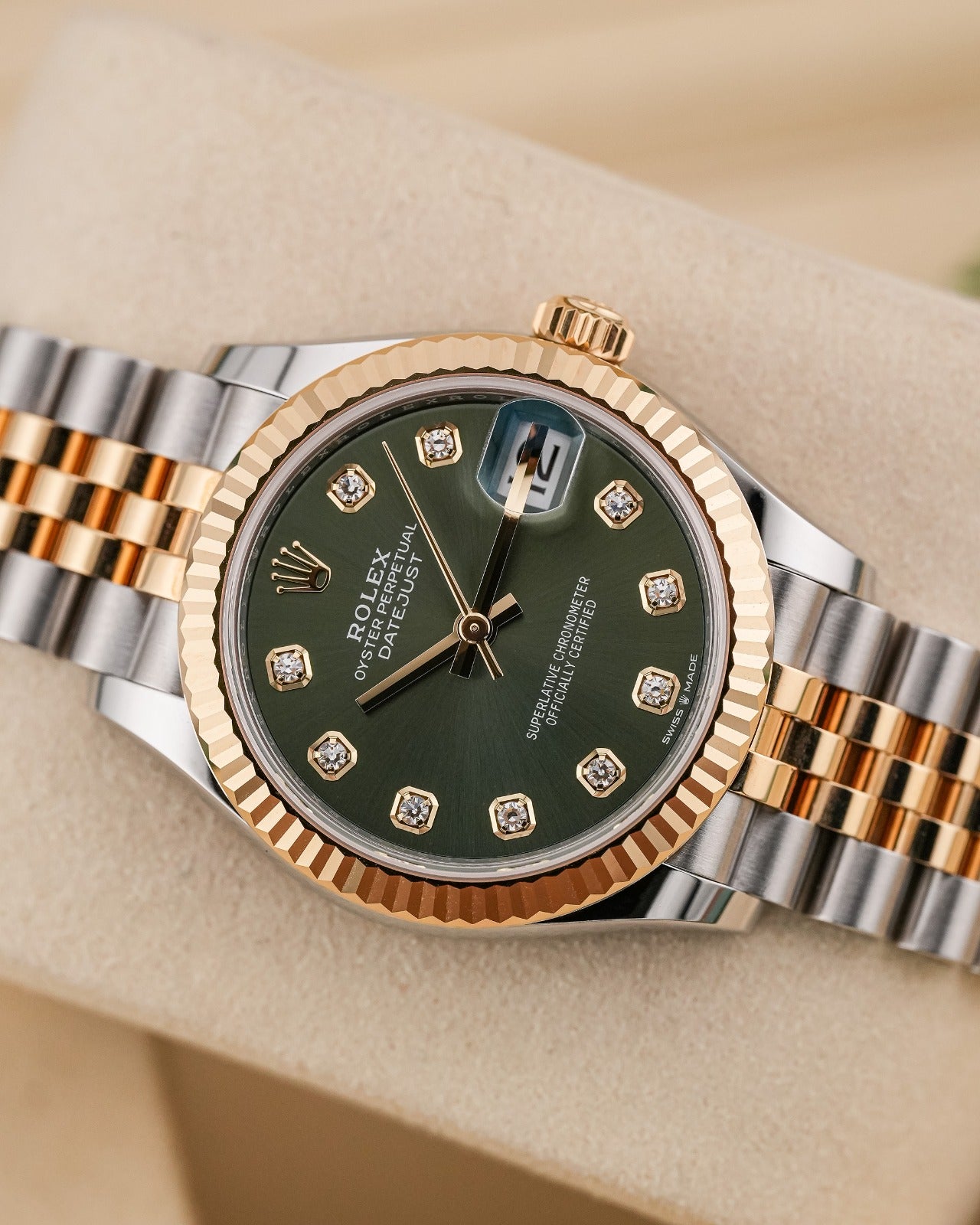 Rolex Datejust 31mm Steel & YellowGold Green Diamond Dial Jubilee 2026