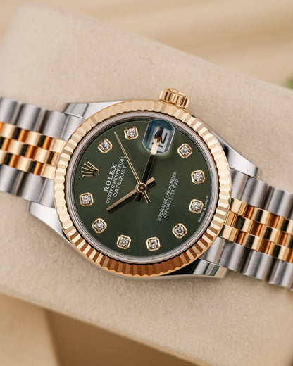 Rolex Datejust 31mm Steel & YellowGold Green Diamond Dial Jubilee 2026