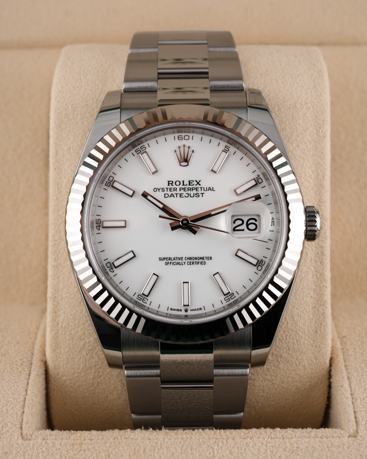 Rolex Datejust 41mm Fluted Bezel White Dial Oyster 2026