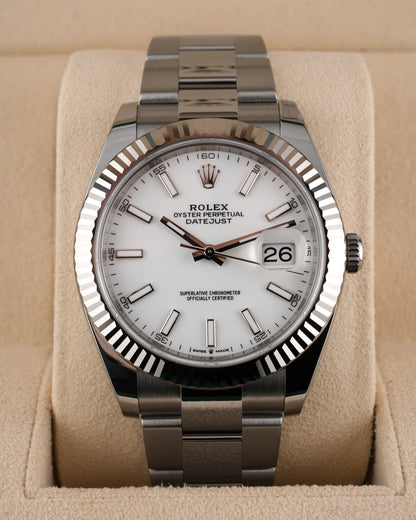 Rolex Datejust 41mm Fluted Bezel White Dial Oyster 2026