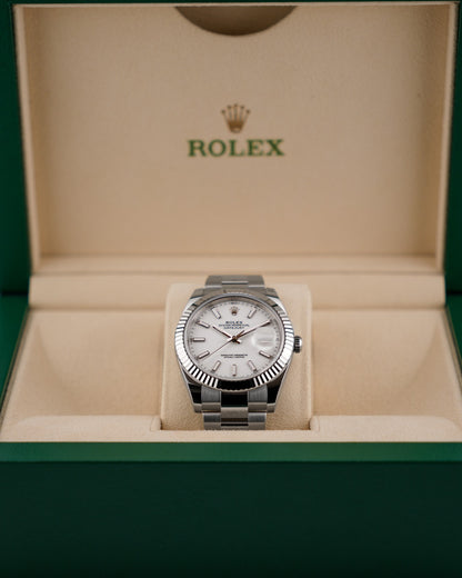 Rolex Datejust 41mm Fluted Bezel White Dial Oyster 2026