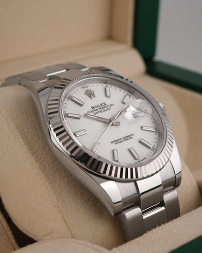 Rolex Datejust 41mm Fluted Bezel White Dial Oyster 2026