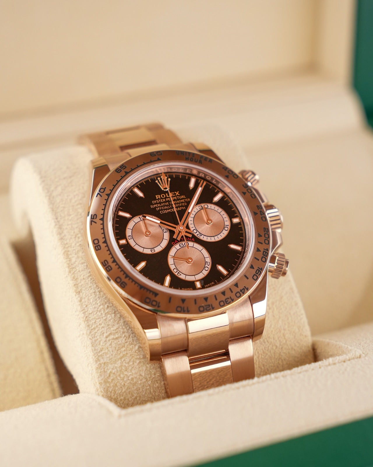 Rolex Cosmograph Daytona RoseGold black and Sundust dial Brand new 2026