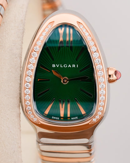 Bvlgari Serpenti Tubogas Steel & RoseGold Green Dial 2026 unworn - HOURLY 