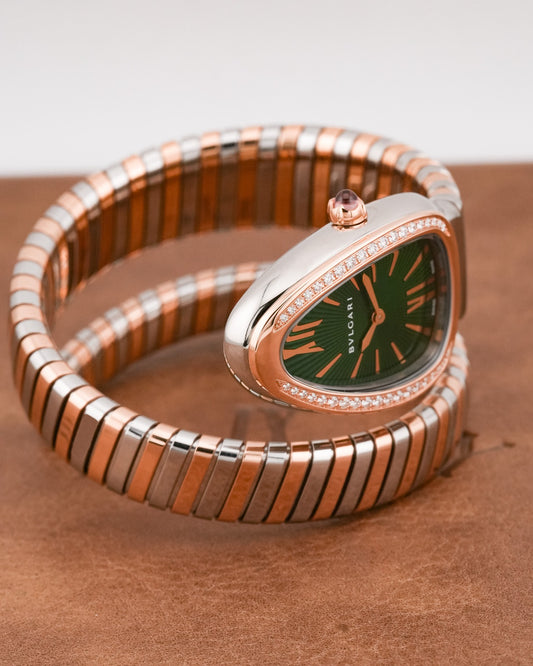 Bvlgari Serpenti Tubogas Steel & RoseGold Green Dial 2025 unworn