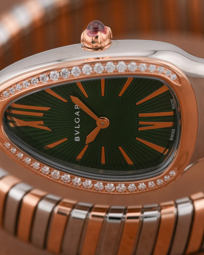 Bvlgari Serpenti Tubogas Steel & RoseGold Green Dial 2026 unworn - HOURLY 