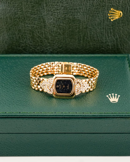 Rolex Cellini Yellow Gold Diamond Black Dial