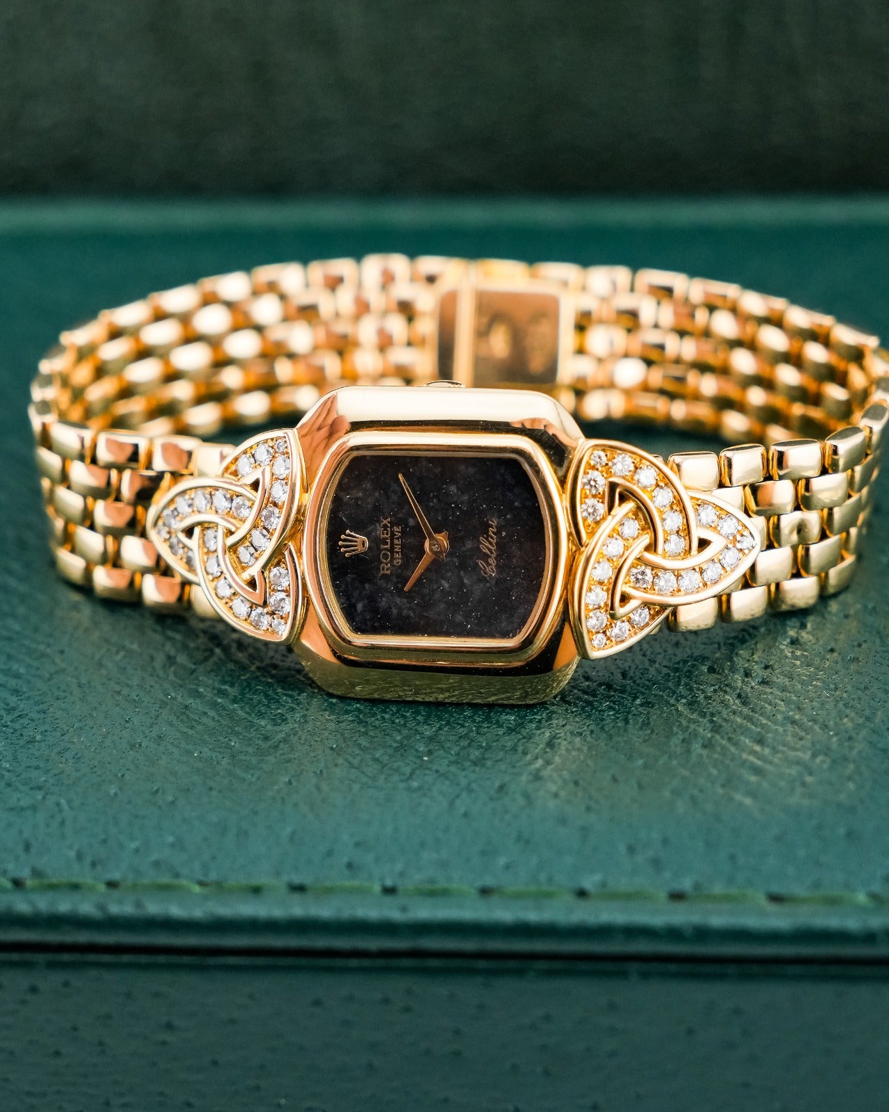 Rolex Cellini Yellow Gold Diamond Black Dial